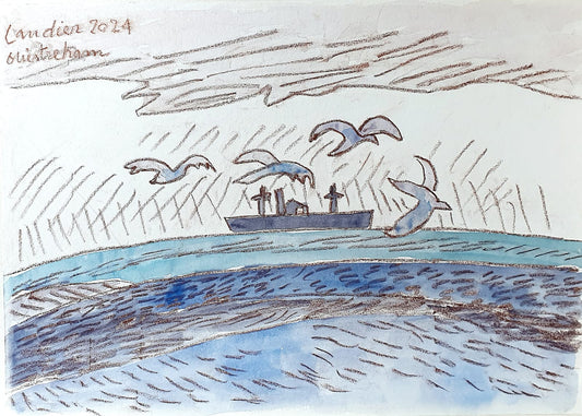 Bateau aux mouettes, Ouistreham, 2024
