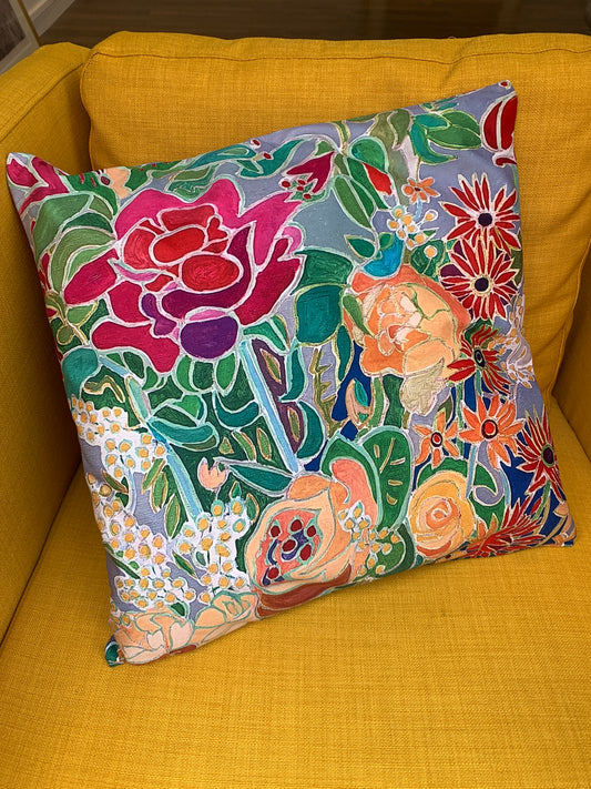 Grand coussin fleurs