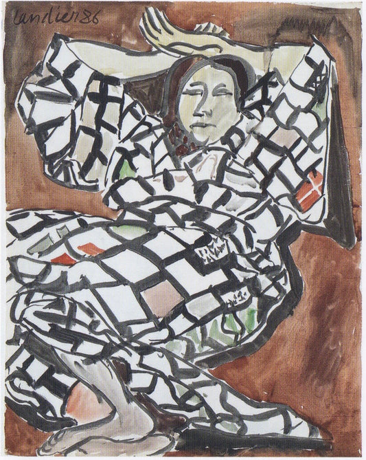 Romaine au kimono à damiers, 1986