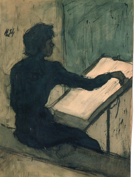 Portrait de femme dessinant 1954